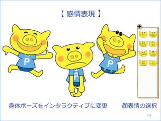身体ポーズをインタラクティブに変更
【 感情表現 】
108
顔表情の選択
 