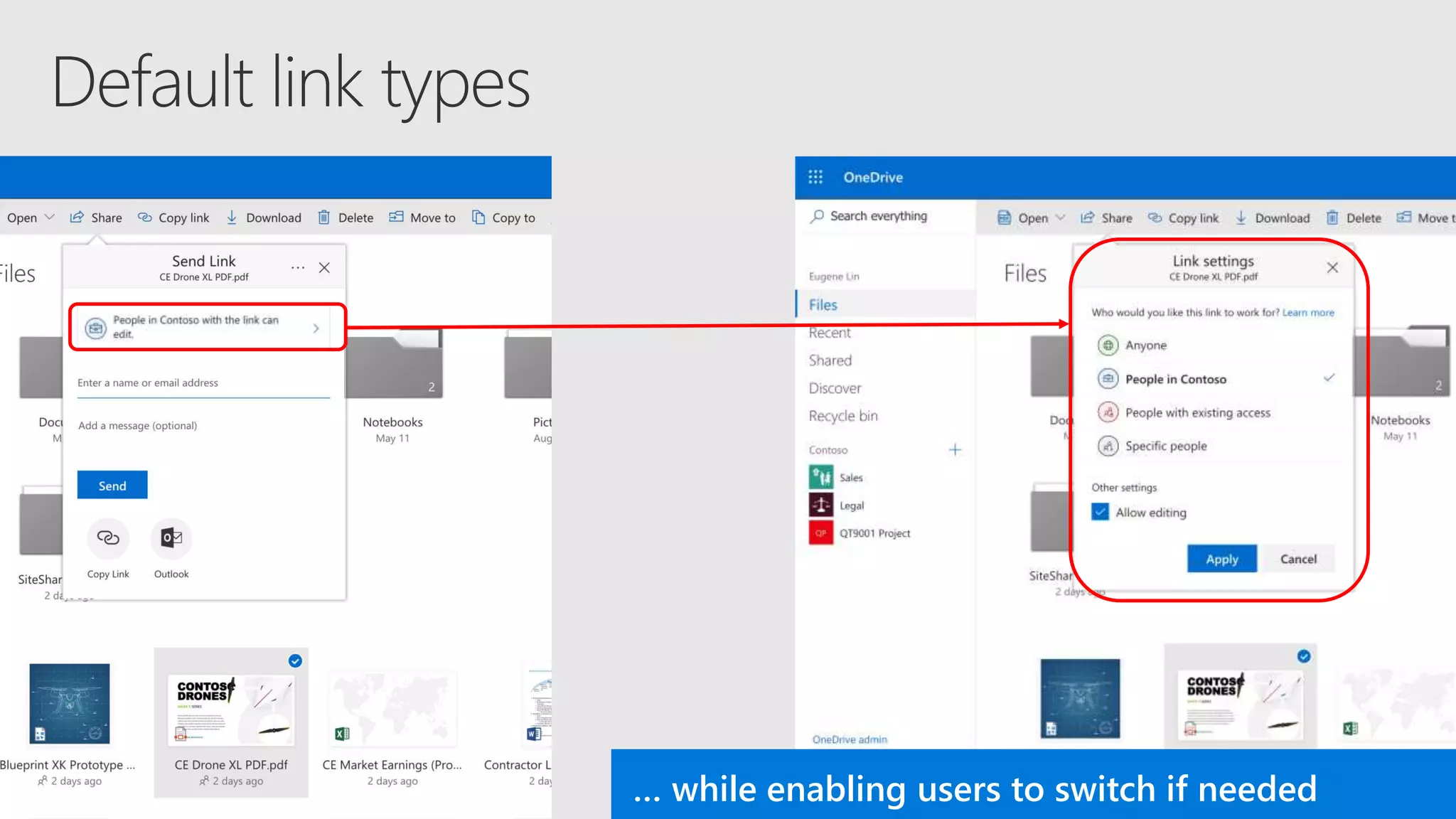 … while enabling users to switch if needed
 