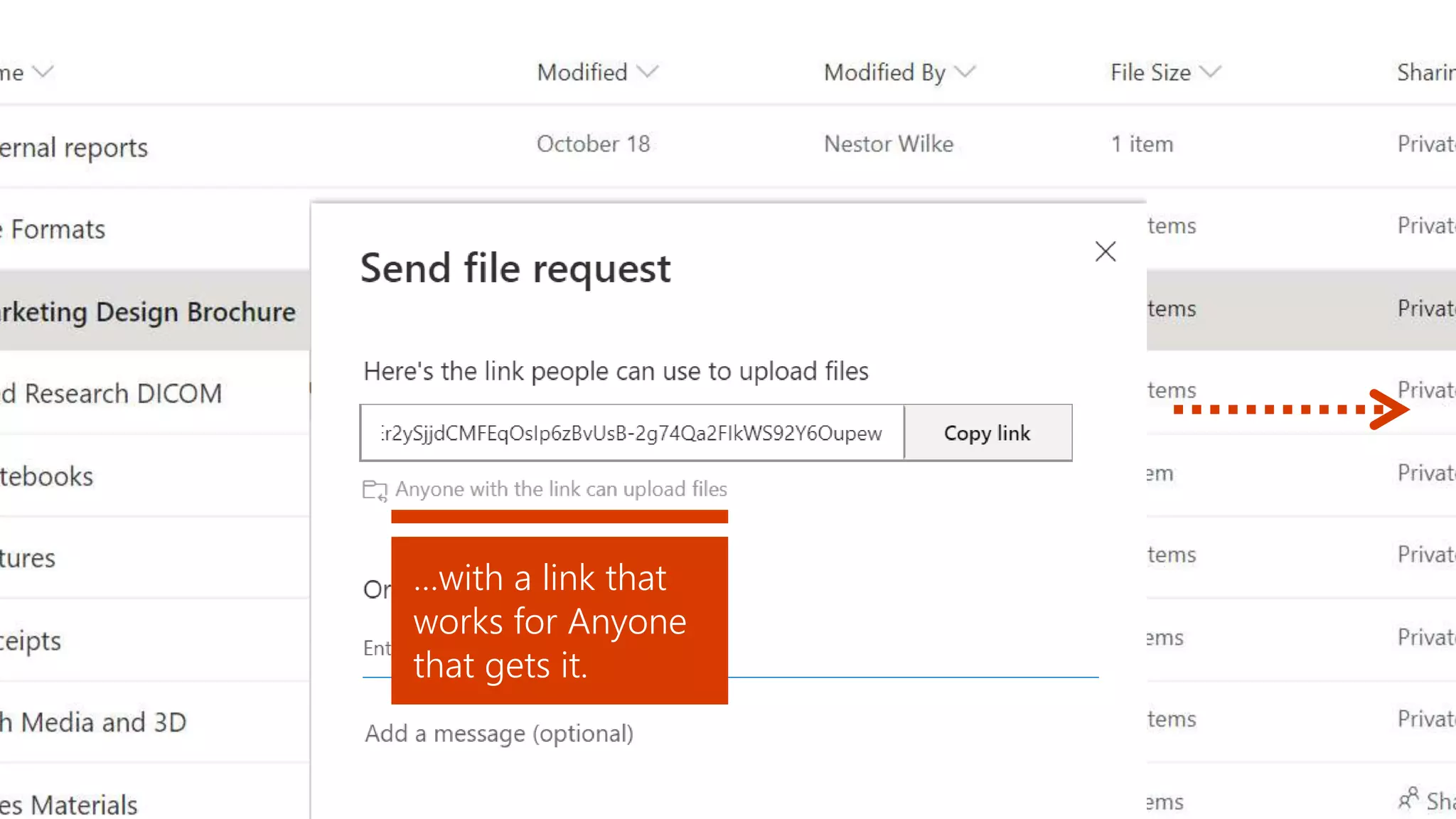 …with a link that
works for Anyone
that gets it.
 
