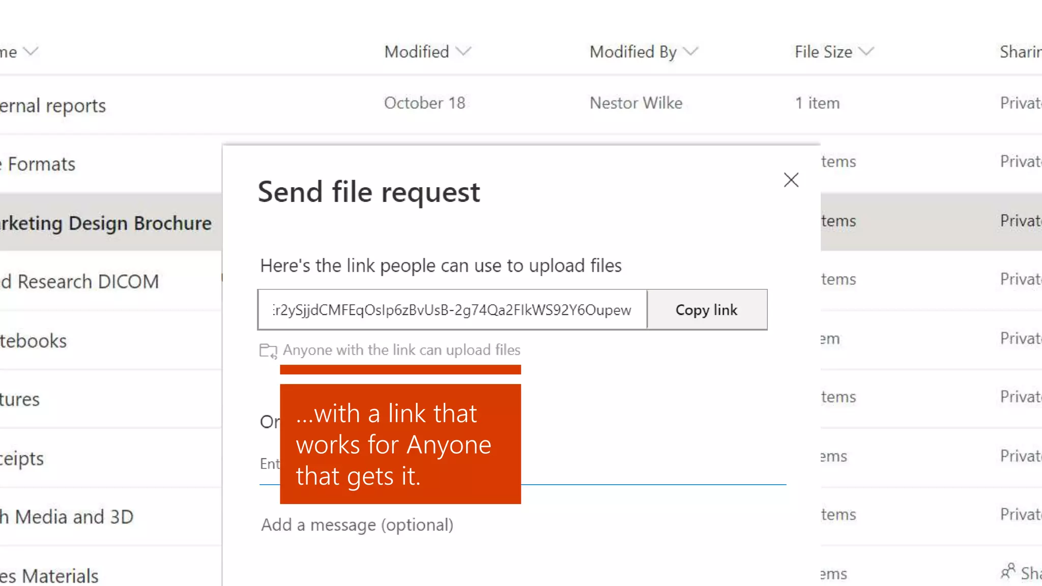 …with a link that
works for Anyone
that gets it.
 