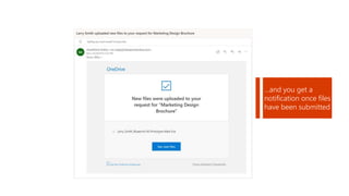 …and you get a
notification once files
have been submitted
 