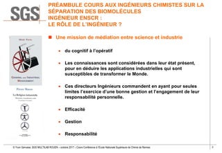 Isolement et séparation des molécules biologiques - cours conférence à ...