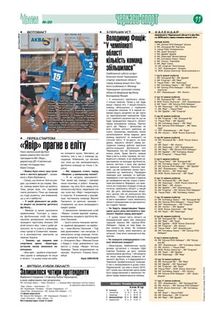 №20                                                                                  черкаси-спорт                                                                    11
                    •	      ФотоФакт                                                                              •	    з перших уст                                     •	   календар

                                                                                                                        Володимир Фощій:
                                                                                                                                                                              чемпіонату черкаської області з футбо-
фото Романа КиРея




                                                                                                                                                                              лу 2010 року серед команд вищої ліги



                                                                                                                       “У чемпіонаті
                                                                                                                                                                              ПЕРШЕ КОЛО
                                                                                                                                                                              1. ФК „Шпола-ЛНЗ-Лебедин” Шпола
                                                                                                                                                                              2. ФК „Холодний Яр” Кам’янка


                                                                                                                        області
                                                                                                                                                                              3. „Наша Ряба” Катеринопіль
                                                                                                                                                                              4. ФК „Зоря” Білозір’я
                                                                                                                                                                              5. ФК „Драбів” Драбів


                                                                                                                        кількість команд
                                                                                                                                                                              6. ФК „Авангард” Монастирище
                                                                                                                                                                              7. ФК „Іллічівець-Умань” Умань
                                                                                                                                                                              8. ФК «Колос» Чорнобай
                                                                                                                                                                              9. ФК „Явір” Сміла

                                                                                                                        збільшилася”
                                                                                                                        Найближчої суботи на фут-
                                                                                                                                                                              10. ФК „Спартак” Золотоноша
                                                                                                                                                                              11. ЗАТ «Боровицьке» Чигирин
                                                                                                                                                                              12. ФОК „Колос-Златогор” Золотоніський р-н

                                                                                                                                                                              1 тур 8 травня (субота)
                                                                                                                        больних полях Черкащини                               1. ФК “Холодний Яр”– ФК “Драбів”
                                                                                                                        стартує чемпіонат області                             2. ФК “Спартак”– ФК “Явір”
                                                                                                                        серед команд вищої ліги. Про                          3. “Наша Ряба” – ФК “Авангард”
                                                                                                                                                                              4. ФК “Іллічівець-Умань” – ФК “Зоря”
                                                                                                                        його особливості «Молоді                              5. ФК “Шпола-ЛНЗ-Лебедин” – ФОК „Колос-
                                                                                                                        Черкащини» розповів голова                                Златогор”
                                                                                                                        обласної федерації футболу                            6. ЗАТ «Боровицьке» - ФК «Колос»
                                                                                                                        Володимир Фощій:                                      2 тур 15 травня (субота)
                                                                                                                        – У нинішнього чемпіонату облас-                      7. ФК “Холодний Яр” – ФК «Колос»
                                                     Услід за «Кругом» бронзові медалі чем-                                                                                   8. ФОК “Колос-Златогор” – ЗАТ «Боровицьке»
                                                                                                                        ті кілька нюансів. Тепер у нас буде
                                                     піонату України з волейболу здобули і                                                                                    9. ФК “Зоря”– ФК “Шпола-ЛНЗ-Лебедин”
                                                     волейболісти черкаського «Імпексагро-                              вища і перша ліги. У вищій кількість
                                                                                                                        команд збільшилася у порівнянні                       10. ФК “Авангард” – ФК “Іллічівець-Умань”
                                                     Спорту». В останньому турі фінального                                                                                    11. ФК “Явір” – “Наша Ряба”
                                                     етапу, який відбувся у Харкові, підопічні                          з минулим сезоном. А в першій ко-
                                                                                                                                                                              12. ФК “Драбів” – ФК “Спартак”
                                                     Юрія Мельничука хоч і програли з одна-                             манди будуть розділені на дві групи
                                                     ковим рахунком 1:3 «Кримсоді» та хар-                              за територіальним принципом. Крім                     3 тур 22 травня (субота)
                                                     ківському «Локомотиву», але втримали                               того, прийнято рішення про те, що не                  13. ФК “Спартак” – ФК “Холодний Яр”
                                                     за собою третій рядок турнірної таблиці.                           буде проводитися першість області                     14. “Наша Ряба” – ФК “Драбів”
                                                     Це друга бронза «ІмпексагроСпорту» за                                                                                    15. ФК “Іллічівець-Умань” – ФК “Явір”
                                                     трирічну історію існування команди. Чем-                           серед молодіжних команд. Причин
                                                                                                                        цього дві. Перша – фінансова: не                      16. ФК “Шпола-ЛНЗ-Лебедин” – ФК “Аван-
                                                     піоном України цього сезону став «Локо-                                                                                     гард”
                                                     мотив», срібло виборола «Кримсода».                                всім клубам елітного дивізіону до
                                                                                                                                                                              17. ЗАТ «Боровицьке» – ФК “Зоря”
                                                                                                                        снаги, наприклад, належним чином                      18. ФК «Колос» – ФОК “Колос-Златогор”
                                                                                                                        організовувати виїзд відразу двох
                                                                                                                        команд (дорослої та юнацької) на
                    •	      перед стартом                                                                                                                                     4 тур 29 травня (субота)




                    «Явір» прагне в еліту
                                                                                                                        гостьові матчі. А по-друге, на мою                    19. ФК “Холодний Яр” – ФОК “Колос-Злато-
                                                                                                                        думку, першість області серед мо-                        гор”
                                                                                                                        лодіжних команд дублює змагання                       20. ФК “Зоря” – ФК «Колос»
                                                                                                                        дитячо-юнацької футбольної ліги                       21. ФК “Авангард” – ЗАТ «Боровицьке»
                                                                                                                                                                              22. ФК “Явір” – ФК “Шпола-ЛНЗ-Лебедин”
                                                                                                                        Черкащини, яку ми проводимо вже
                    Нині смілянський футбол                                                                                                                                   23. ФК “Драбів” – ФК “Іллічівець Умань”
                                                                     мо конкретні кроки. Звичайно, це                   кілька років. Адже багато гравців                     24. ФК “Спартак” – “Наша Ряба”
                    важко уявити без постаті                         нелегко, але у нас є команда од-                   бере участь в обох турнірах, які про-
                    президента ФК «Явір»,                            нодумців. Упевнений, що настане                    водяться у вихідні, а це серйозне на-                 5 тур 5 червня (субота)
                    директора ДП «Смілянське                         час, коли до нас приїжджатимуть                    вантаження на молодих футболістів,                    25. “Наша Ряба” – ФК “Холодний Яр”
                    лісове господарство»                                                                                значна частина з яких має далеко                      26. ФК “Іллічівець-Умань” – ФК “Спартак”
                                                                     футбольні команди не тільки з Ук-                                                                        27. ФК “Шпола-ЛНЗ-Лебедин” – ФК “Драбів”
                    Юрія Сегеди.                                                                                        не ідеальне здоров’я. Загалом вва-
                                                                     раїни.                                                                                                   28. ЗАТ «Боровицьке» – ФК “Явір”
                                                                                                                        жаю, що ми належним чином підго-
                      – Важко було свого часу почи-                     – Які завдання стоять перед                                                                           29. ФК «Колос» – ФК “Авангард”
                                                                                                                        тувалися до чемпіонату. Проведені                     30. ФОК “Колос-Златогор” – ФК “Зоря”
                    нати з чистого аркуша? – цікави-                 «Явором» у нинішньому сезоні?                      семінари для тренерів та арбітрів,
                    мося у Юрія Юрійовича.                              – Я за натурою максималіст.                     перевірено стан підготовки стадіонів                  6 тур 12 червня (субота)
                      – Скажу, що нелегко. Але не шко-               Тож чекаю від гравців і тренерів                   до проведення матчів, згідно з вимо-                  31. ФК “Холодний Яр” – ФК “Зоря”
                    дую, що взявся за цю справу. Звіс-               лише позитиву в роботі. Команді,                   гами регламенту. Відрадно, що прак-                   32. ФК “Авангард” – ФОК “Колос-Златогор “
                    но, самому важко було це зробити.                вважаю, під силу бути серед еліти                  тично всі спортивні споруди готові до                 33. ФК “Явір” – ФК «Колос»
                                                                                                                        початку чемпіонату області у вищій                    34. ФК “Драбів” – ЗАТ «Боровицьке»
                    Тому дякую всім, хто підставив                   обласного футболу. Недалекий той                                                                         35. ФК “Спартак” – ФК “Шпола-ЛНЗ-Лебедин”
                    плече допомоги. Поки що команда                  час, коли про «Явір» говоритимуть                  лізі. До речі, вболівальники облас-
                                                                                                                                                                              36. “Наша Ряба” – ФК “Іллічівець-Умань”
                                                                                                                        ного центру теж не залишаться без
                    на стадії розвитку, але впевнений,               із повагою. Я впевнений у кваліфі-
                                                                                                                        футболу – «Зоря» (Білозір’я) домаш-                   7 тур 19 червня (субота)
                    що у неї є майбутнє.                             кації наставника команди Василя                    ні матчі принаймні I кола чемпіонату                  37. ФК “Іллічівець-Умань” – ФК “Холодний Яр”
                      – У своїй діяльності ви роби-                  Гречаного та дитячих тренерів і                    області проводитиме на Центрально-                    38. ФК “Шпола-ЛНЗ-Лебедин” – “Наша Ряба”
                    те акцент на розвиток дитячого                   сподіваюся, що вони виправдають                    му стадіоні Черкас.                                   39. ЗАТ «Боровицьке» – ФК “Спартак”
                    футболу...                                       кредит довіри.                                                                                           40. ФК «Колос» – ФК “Драбів”
                                                                                                                        – Чи будуть представники Черка-                       41. ФОК “Колос-Златогор” – ФК “Явір”
                      – Вважаю ці кроки однозначно                      У міжсезоння тренерський штаб                   щини цього року виступати в чем-                      42. ФК “Зоря” – ФК “Авангард”
                    правильними. Сьогодні у нашо-                    «Явора» очолив відомий гравець,                    піонаті України серед аматорів?
                    му футбольному клубі під керів-                  вихованець місцевого футболу Ва-                   – У цьому сезоні честь області на                     8 тур 26 червня (субота)
                    ництвом досвідчених наставників                  силь Гречаний.                                                                                           43. ФК “Холодний Яр” – ФК “Авангард”
                                                                                                                        всеукраїнській арені має захищати
                                                                                                                                                                              44. ФК “Явір” – ФК “Зоря”
                    проходять підготовку близько 200                    – Цього сезону плануємо заклас-                 торішній чемпіон ФК «Шпола-ЛНЗ-                       45. ФК “Драбів” – ФОК “Колос-Златогор”
                    дітей різного віку. І вже є добрі ре-            ти надійний фундамент на майбут-                   Лебедин». Однак чи таке буде, за-                     46. ФК “Спартак” – ФК «Колос»
                    зультати, як то участь у міжнарод-               нє, – каже Василь Гречаний. – Тоді                 раз сказати не можу. За словами                       47. “Наша Ряба” – ЗАТ «Боровицьке»
                    ному турнірі в Словаччині, перемо-               вже думатимемо і про нагороди. У                   керівників клубу, вони вивчають це                    48. ФК “Іллічівець-Умань” – ФК “Шпола-ЛНЗ-
                                                                                                                        питання, тому воно залишається від-                      Лебедин”
                    ги в різноманітних змаганнях на                  міжсезоння склад команди попов-
                                                                                                                        критим.
                    теренах України.                                 нили досвідчені Іван Александров                                                                         9 тур 3 липня (субота)
                      – Знаємо, що завдяки вам                       із «Холодного Яру» і Максим Сичов                  – Чи плануєте співпрацювати з но-                     49. ФК “Шпола-ЛНЗ-Лебедин” – ФК “Холод-
                                                                                                                        вою обласною владою?                                     ний Яр”
                    спортивна арена «Авангард»                       («Ходак»). Існує домовленість про
                                                                                                                        – Обов’язково. Найближчим часом                       50. ЗАТ «Боровицьке» – ФК “Іллічівець-Умань”
                    останнім часом змінилася не-                     виступ у складі «Явора» Антона                                                                           51. ФК «Колос» – “Наша Ряба”
                    впізнанно.                                       Крамара. Також розраховуємо на                     хочемо зустрітися з головою ОДА
                                                                                                                                                                              52. ФОК “Колос-Златогор” – ФК “Спартак”
                                                                                                                        Сергієм Тулубом, до речі, палким                      53. ФК “Зоря” – ФК “Драбів”
                      – Моя мрія – зробити спорткомп-                прогрес 18-річного Романа Коло-
                                                                                                                        прихильником футболу. І обговорити                    54. ФК “Авангард” – ФК “Явір”
                    лекс одним із найкращих не лише                  мійця.                                             не лише перспективи розвитку об-
                    в області. І в цьому плані ми роби-                                      Юрій ЗІМЕНКОВ              ласного футболу, а й відродження в                    10 тур 10 липня (субота)
                                                                                                                        Черкасах професіональної команди.                     55. ФК “Холодний Яр” – ФК “Явір”
                                                                                                                        У нас є напрацювання в цьому плані.                   56. ФК “Драбів” – ФК “Авангард”
                    •	      Футбол. кубок області                                                                       Переконаний, що вже в сезоні 2010-                    57. ФК “Спартак”– ФК “Зоря”


                    Залишилося чотири претенденти
                                                                                                                                                                                                                             Сторінку підготував Олег КУКСА




                                                                                                                                                                              58. “Наша Ряба” – ФОК „Колос-Златогор”
                                                                                                                        2011 років наш обласний центр може
                                                                                                                                                                              59. ФК “Іллічівець-Умань” – ФК «Колос»
                                                                                                                        бути представлений в чемпіонаті Ук-                   60. ФК “Шпола-ЛНЗ-Лебедин” – ЗАТ «Боро-
                                                                                                                        раїни серед неаматорських команд.                        вицьке»
                    Відбулися поєдинки 1/4 фіналу Кубка Черкащини,
                    в яких зафіксовано такі результати:                                                                                                                       11 тур 17 липня (субота)
                    Фк «іллічівець-Умань» – «Зоря» (Білозір’я) – –:+ (команді Умані зараховано технічну поразку                                                               61. ЗАТ «Боровицьке» – ФК “Холодний Яр”
                                                                                за порушення норм регламенту)
                                                                                                                             Волейбол. Чоловіки. Суперліга.
                    «Явір» (сміла) – «Христинівка» – 5:1                                                                                                                      62. ФК «Колос» – ФК “Шпола-ЛНЗ-Лебедин”
                    Зат «Боровицьке» (Чигирин) – «Штурм» (Перервинці) – 3:1
                                                                                                                                              ІІ етап. ІV тур                 63. ФОК „Колос-Златогор” – ФК “Іллічівець-
                    «наша ряба» (катеринопіль) – Фк «Шпола-лнЗ-лебедин» – 1:2
                                                                                                                        М   Команда           I    В    П   С/П     О            Умань”
                                                                                                                        1   локомотив         12   10   2   30:18   30        64. ФК “Зоря” – “Наша Ряба”
                    1/2 фіналу (перші матчі):
                                                                                                                        2   кримсода          12   8    4   30:16   27        65. ФК “Авангард” – ФК “Спартак”
                    Фк «Шпола-лнЗ-лебедин» – Зат «Боровицьке» (Чигирин) – 1:1
                                                                                                                        3   ІмпексагроСпорт   12   4    8   20:26   15        66. ФК “Явір” – ФК “Драбів”
                    «Зоря» (Білозір’я) – «Явір» (сміла) – 1:0
                                                                                                                        4   Будівельник       12   3    9   12:32   3
                    Матчі-відповіді будуть зіграні 15 травня
 