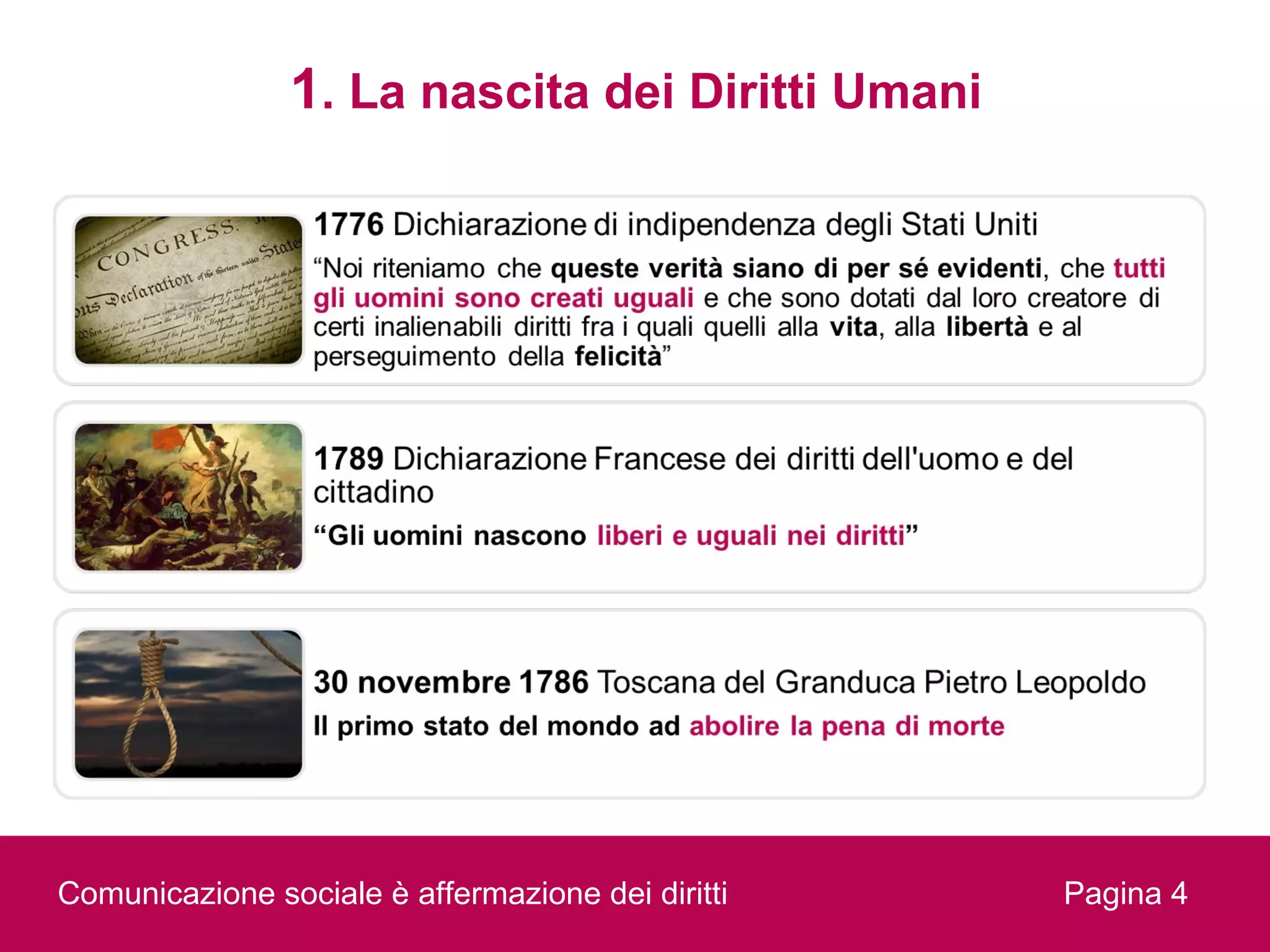 1. La nascita dei Diritti Umani




Comunicazione sociale è affermazione dei diritti   Pagina 4
 