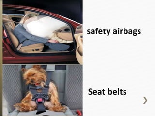 safety airbags
Seat belts
 