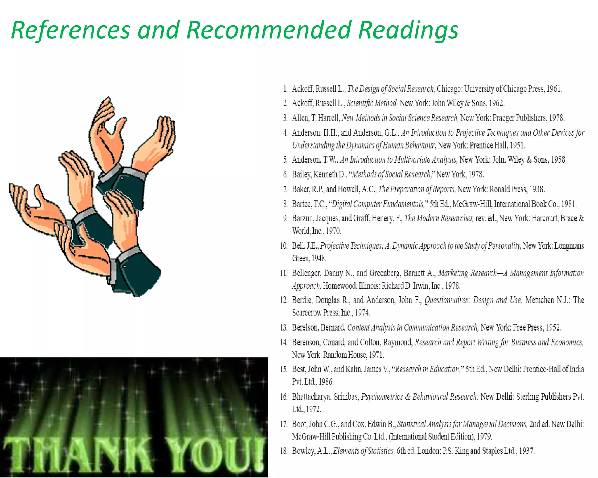 References and Recommended Readings
 