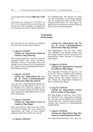 20. LTG-Sitzung am 22.,23. u. 24. Juli 2010