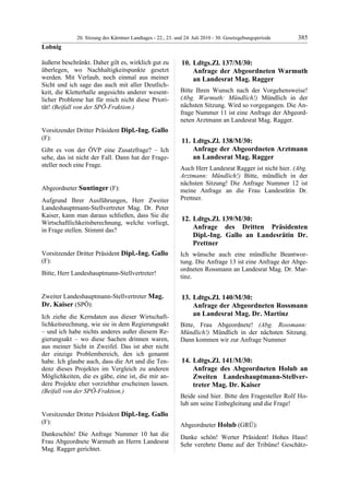 20. LTG-Sitzung am 22.,23. u. 24. Juli 2010