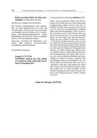 20. LTG-Sitzung am 22.,23. u. 24. Juli 2010