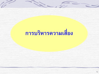 การบริหารความเสี่ยง

72

 