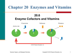 General, Organic, and Biological Chemistry Copyright © 2010 Pearson Education, Inc. 1
Chapter 20 Enzymes and Vitamins
20.6
Enzyme Cofactors and Vitamins
 