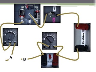 Potential Difference in a Series
Circuit
 In figure below, voltmeters V1 and V2 measure the potential
differences across R1 and R2 respectively. Voltmeter V
measures the potential difference across the whole circuit.
 The sum of the potential differences in a series circuit is
equal to the potential difference across the whole circuit, i.e.
V = V1 + V2.
 