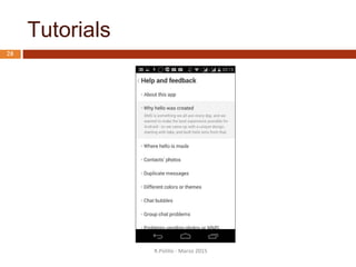 R.Polillo - Marzo 2015
Aiuto alla familiarizzazione
twitter.com
(Tips)
 
