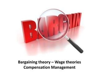 Bargaining theory – Wage theories
Compensation Management
 