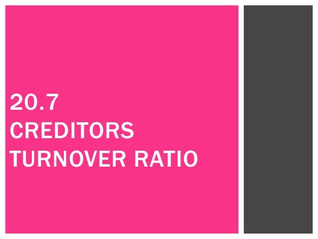 20 7 Creditors Turnover Ratio