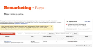 Remarketing - Виды
 
