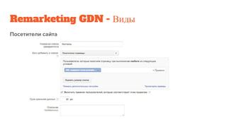 Remarketing GDN - Виды
 