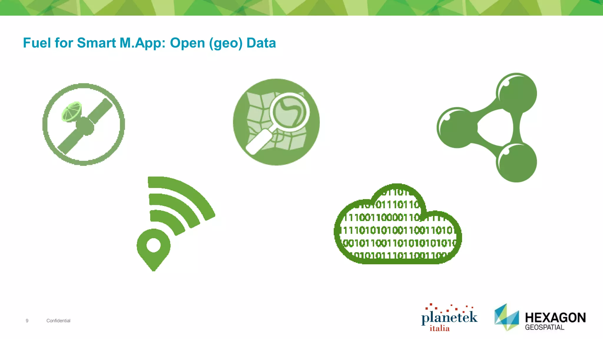 Confidential9
Fuel for Smart M.App: Open (geo) Data
 