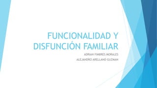 FUNCIONALIDAD Y
DISFUNCIÓN FAMILIAR
ADRIAN FIMBRES MORALES
ALEJANDRO ARELLANO GUZMAN
 