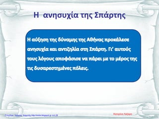 Η ανησυχία της Σπάρτης
Κατερίνα ΛάζαρηΕπιμέλεια: Χρήστος Χαρμπής http://xristx.blogspot.gr σελ.28
 