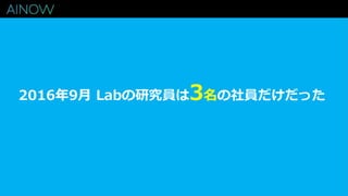 2016年9月 Labの研究員は3名の社員だけだった
 