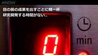 目の前の成果を出すことに精一杯
研究開発する時間がない..
 
