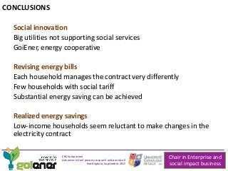 Collaboration with social services to analyse data from energy bills and advice best electricity tariffs of designated households