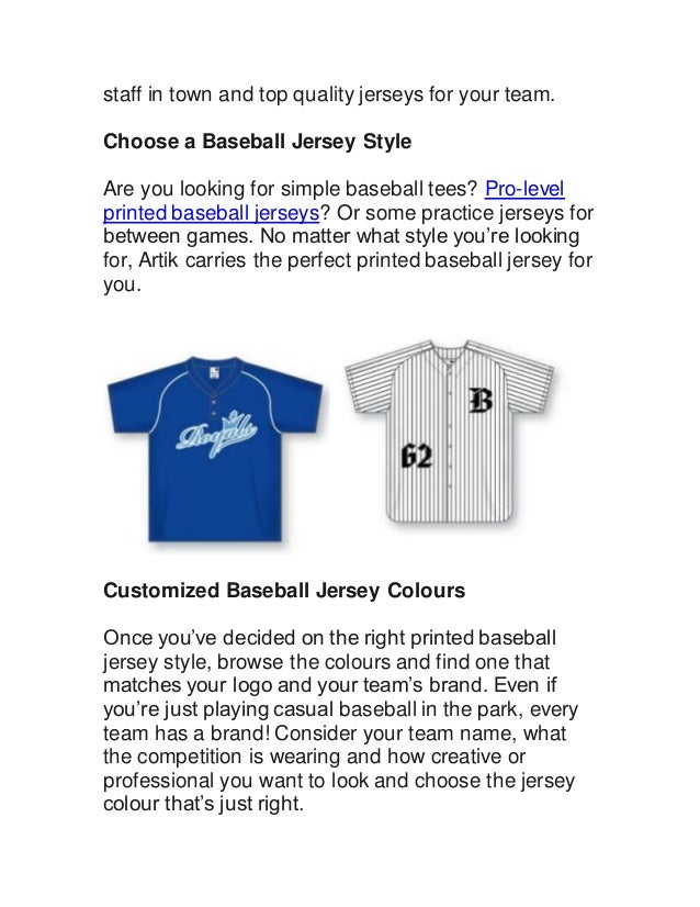 printed baseball jerseys