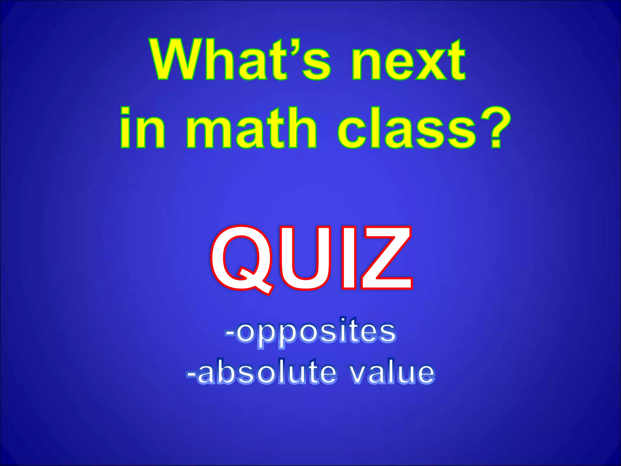 Absolute Value Notes