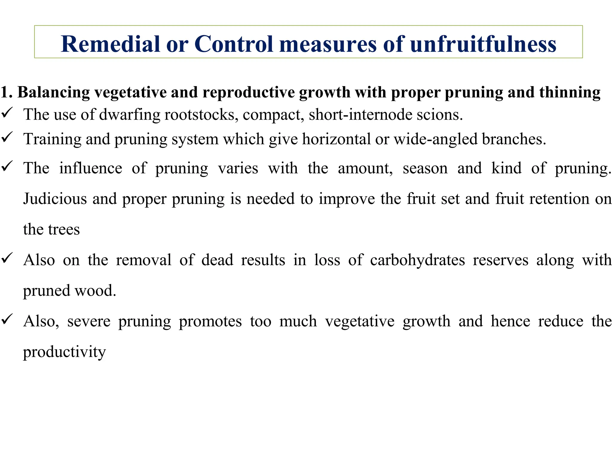 Control Fullness 20. Unfruitfullness: its Causes and Control measures pptx | PPTX