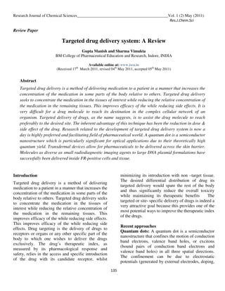 Targeted drug delivery system Targeted drug delivery system | PDF