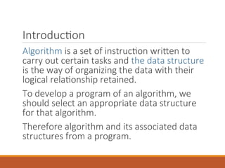 data structure algorithm example and example | PPT
