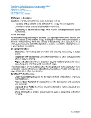 VERTICAL FARMING: A WAY TOWARDS SMART & SUSTAINABLE URBAN AGRICULTURE | PDF
