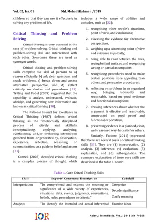 21st Century Skill “Problem Solving”: Defining the Concept | PDF