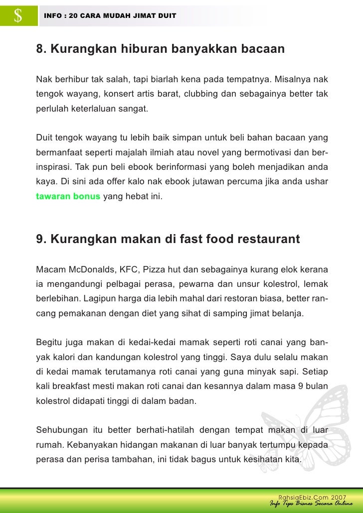 20 Cara Jimat Duit