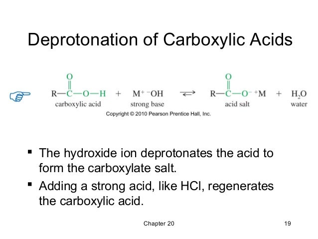 Carboxylate Salt To Carboxylic Acid Reaction