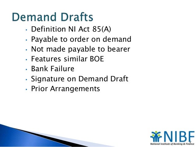 español bank draft Draft Demand