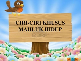 CIRI-CIRI KHUSUS
MAHLUK HIDUP
 