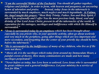 Words of the Blessed Virgin
           on the

Holy Eucharist
    to Fr. Stefano Gobbi
 