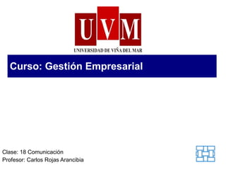 Curso: Gestión Empresarial Clase: 18 Comunicación Profesor: Carlos Rojas Arancibia 