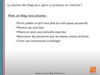 Conférence ISEG : Identité  numérique,  Blogs  &  Monétisation