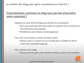 Conférence ISEG : Identité  numérique,  Blogs  &  Monétisation