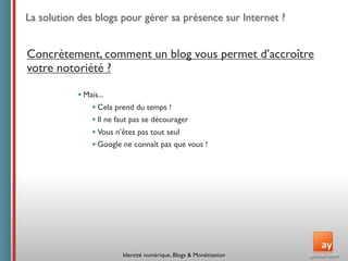 Conférence ISEG : Identité  numérique,  Blogs  &  Monétisation