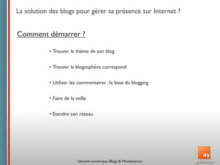 Conférence ISEG : Identité  numérique,  Blogs  &  Monétisation