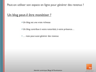 Conférence ISEG : Identité  numérique,  Blogs  &  Monétisation