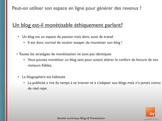 Conférence ISEG : Identité  numérique,  Blogs  &  Monétisation