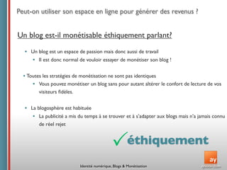 Conférence ISEG : Identité  numérique,  Blogs  &  Monétisation