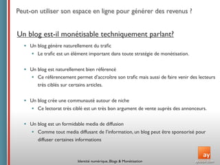 Conférence ISEG : Identité  numérique,  Blogs  &  Monétisation