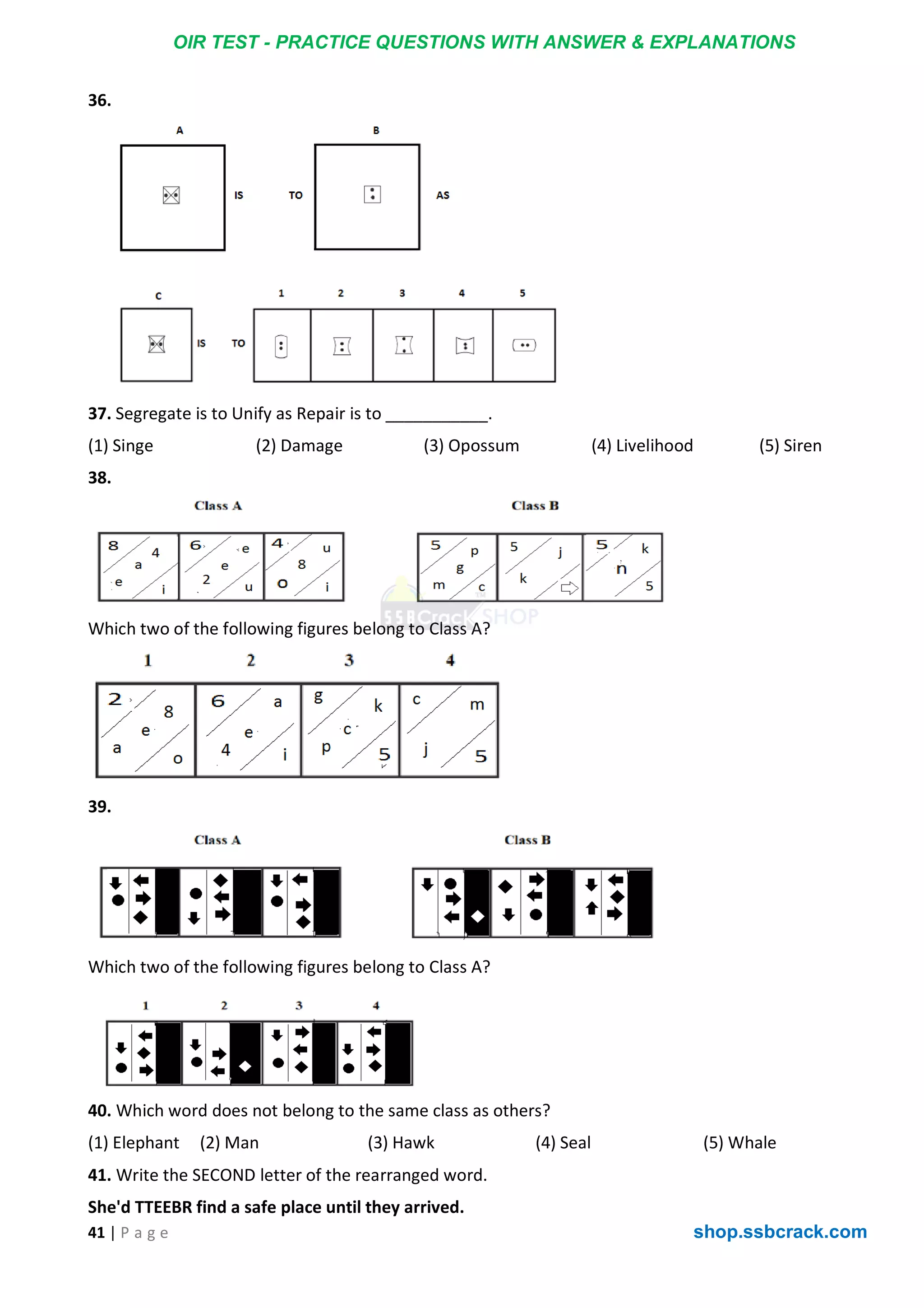 20 OIR Test Practice Sets SSBCrack pdf 20 OIR Test Practice Sets SSBCrack pdf
