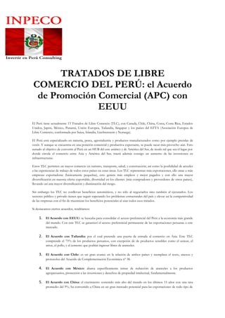 PORQUE INVERTIR EN PERU EXPORTACIONES Y TRATADOS DE LIBRE COMERCIO